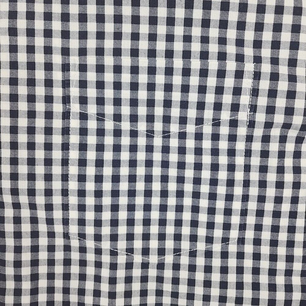 J Crew Button Up Shirt Mens XL Black Gray White Checkered Short Sleeve Pocket - Picture 4 of 10